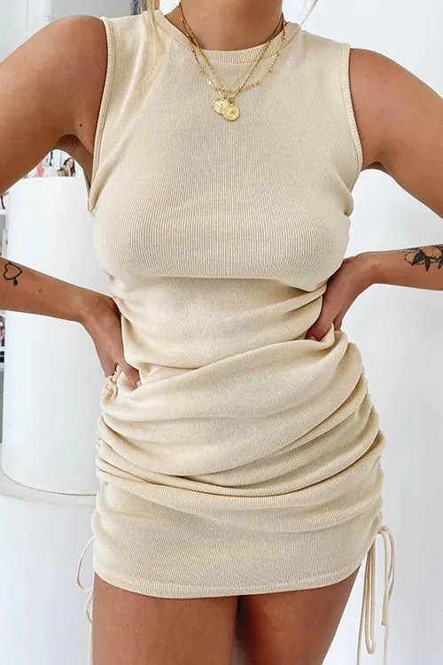 Stunncal Drawstring Sleeveless Mini Dress