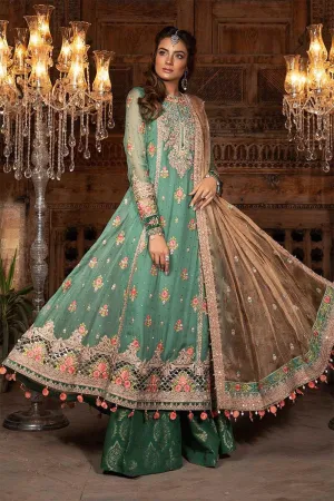 Stylish Pakistani dress for event wear in aquamarine color # P2247
