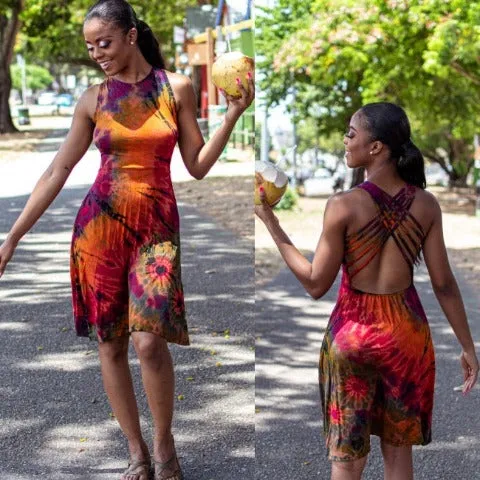 Sultry Lattice Back Dress