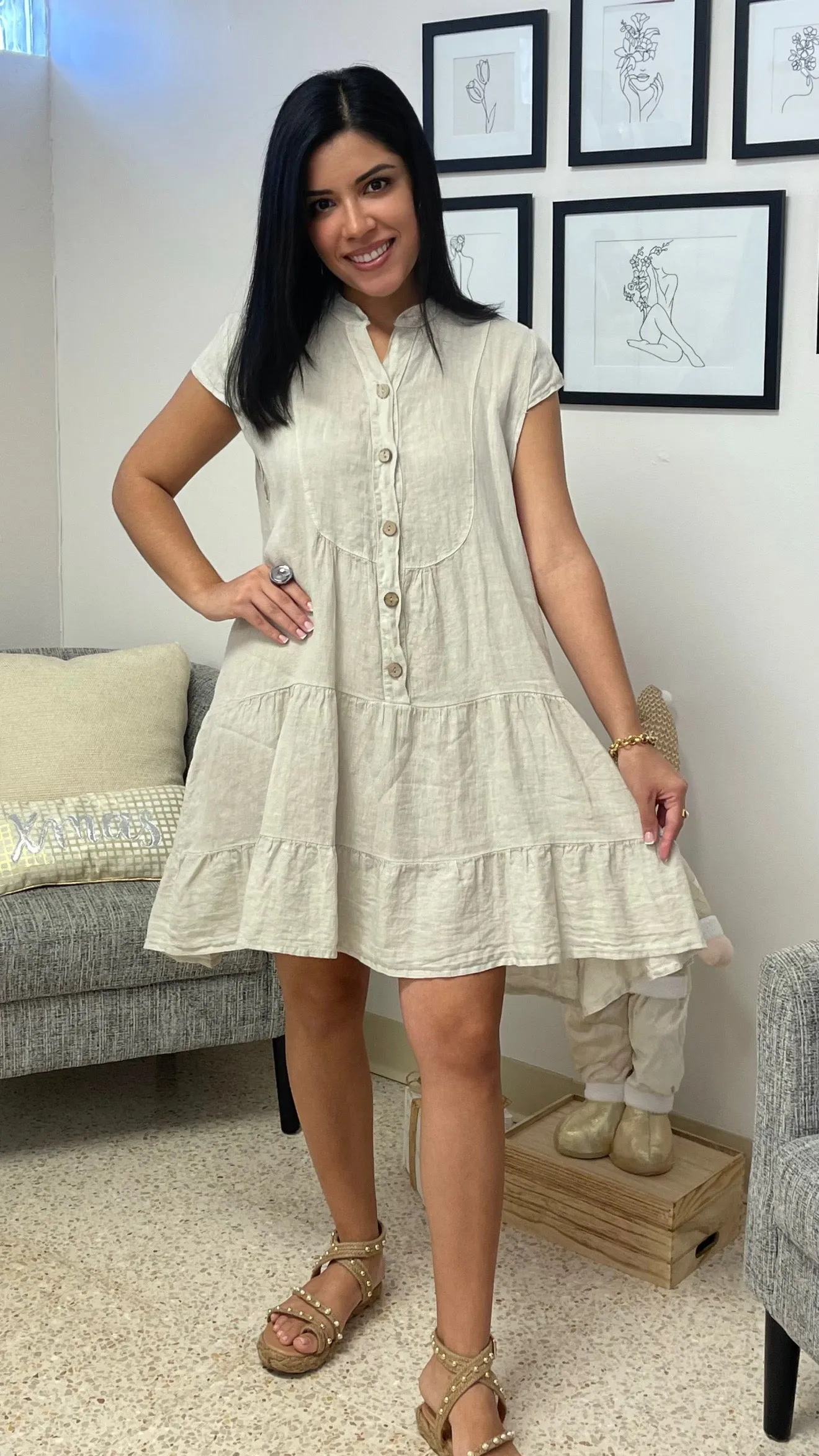 Summer Comfy Linen Dress, by Italy