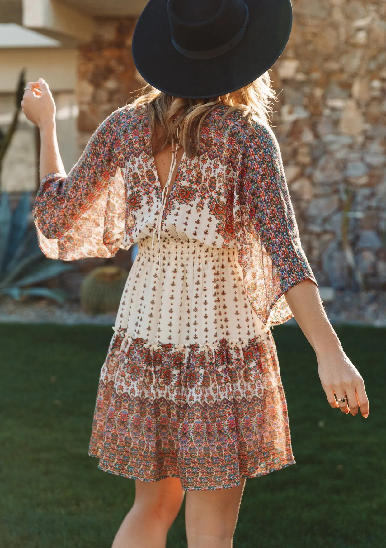 Sweet Bohemian Floral Mini Dress