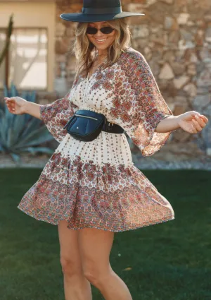 Sweet Bohemian Floral Mini Dress