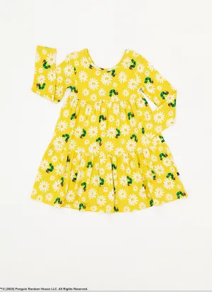 The Sleepy Sloth The World of Eric Carle™ Spring Daisy Print Girls Tiered Long Sleeve Twirlie Dress