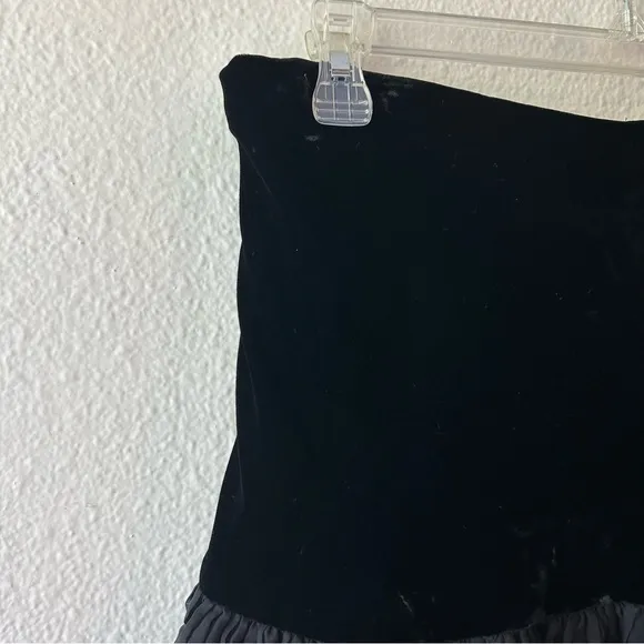 Tracy Reese silk velvet lace black skirt size 10 party festive holiday formal