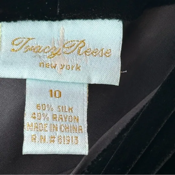Tracy Reese silk velvet lace black skirt size 10 party festive holiday formal