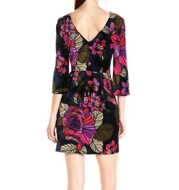 TRINA TURK Short Velvet Floral Sheath Dress Size 10