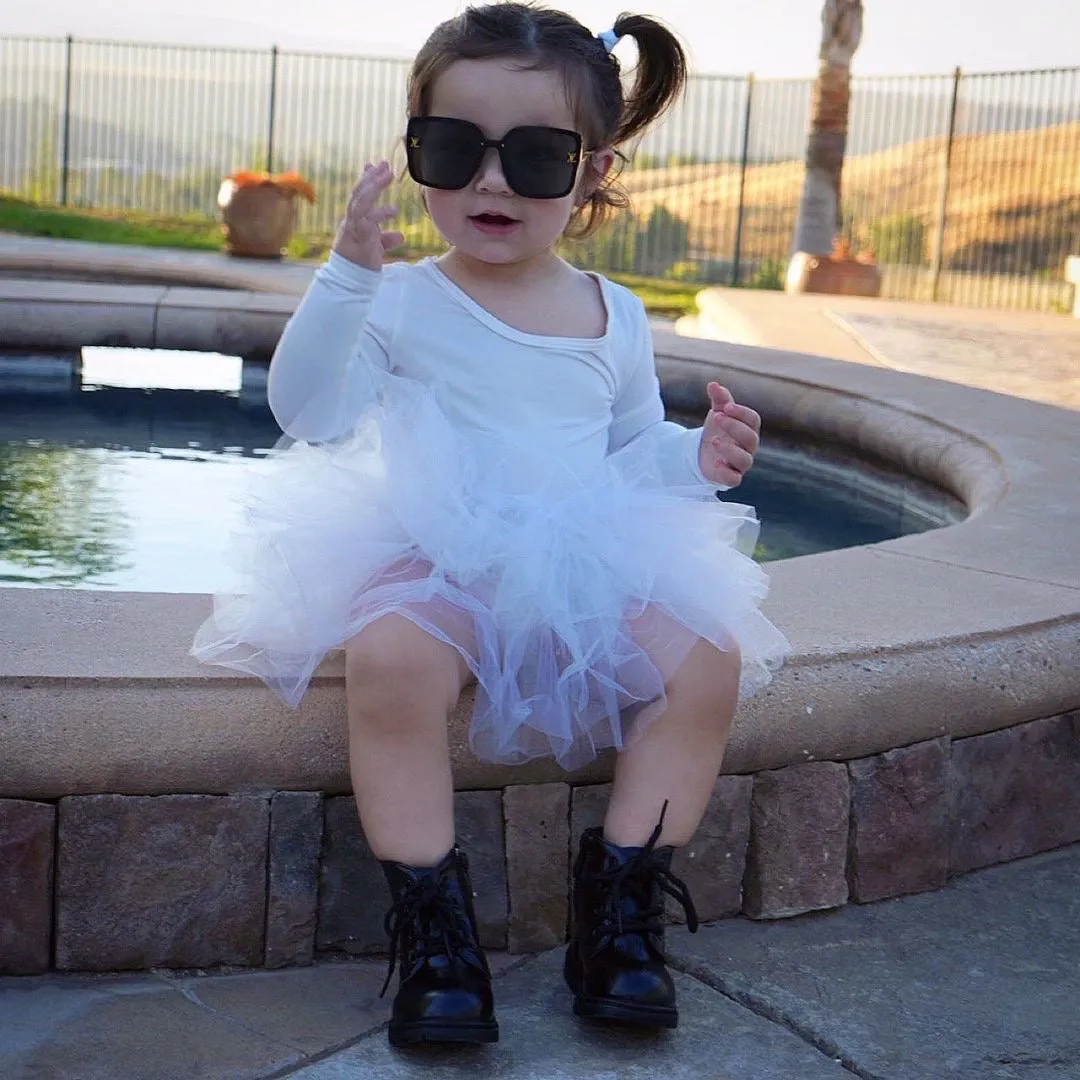 Tutu Dress White Long Sleeve