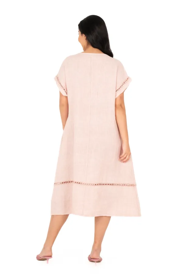 V-Neck Linen Dress | Blush