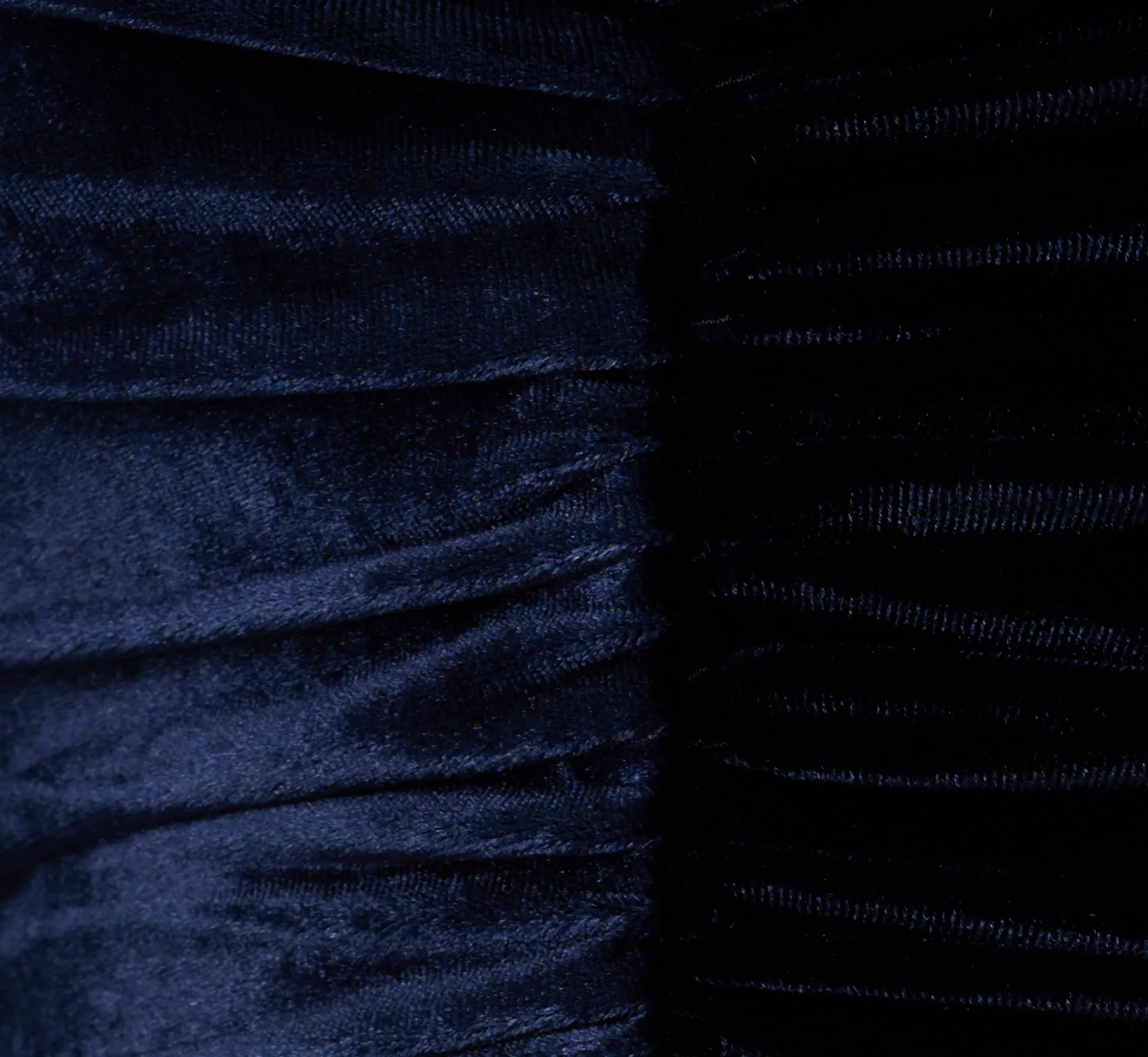 Velvet High Low Halter Gown With Cutout Mock Neck In Midnight
