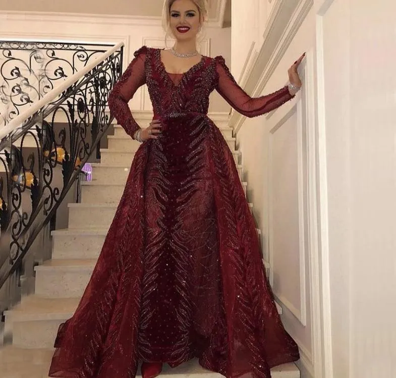 Velvet Wine Red Evening Dress