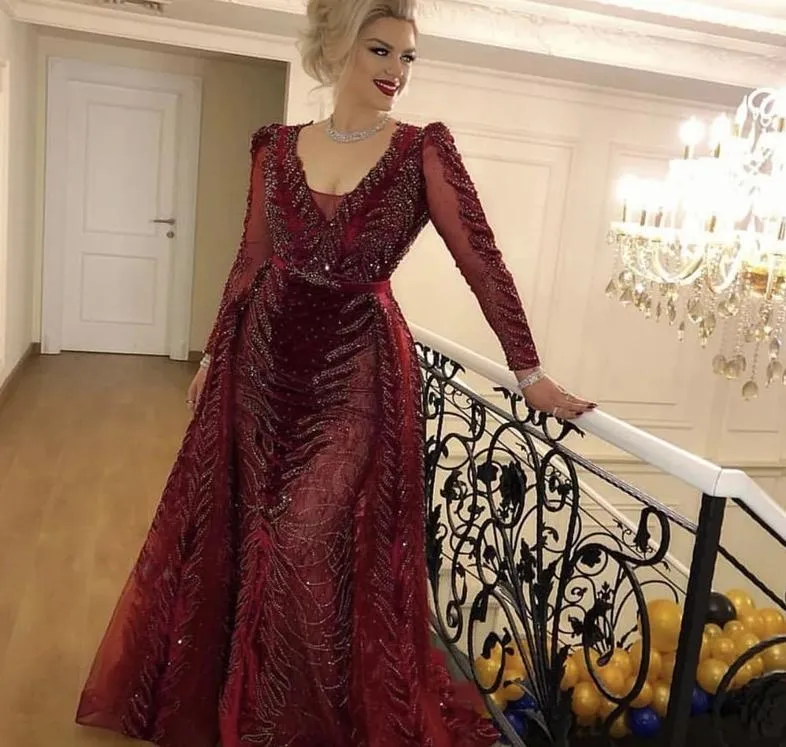 Velvet Wine Red Evening Dress