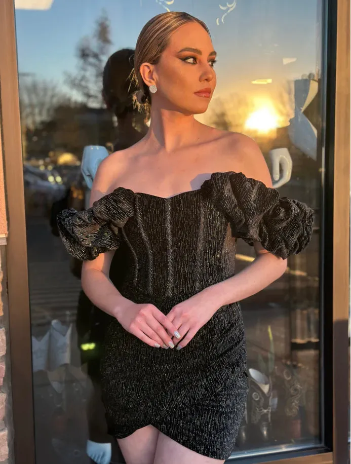 Veronica Black Velvet Dress