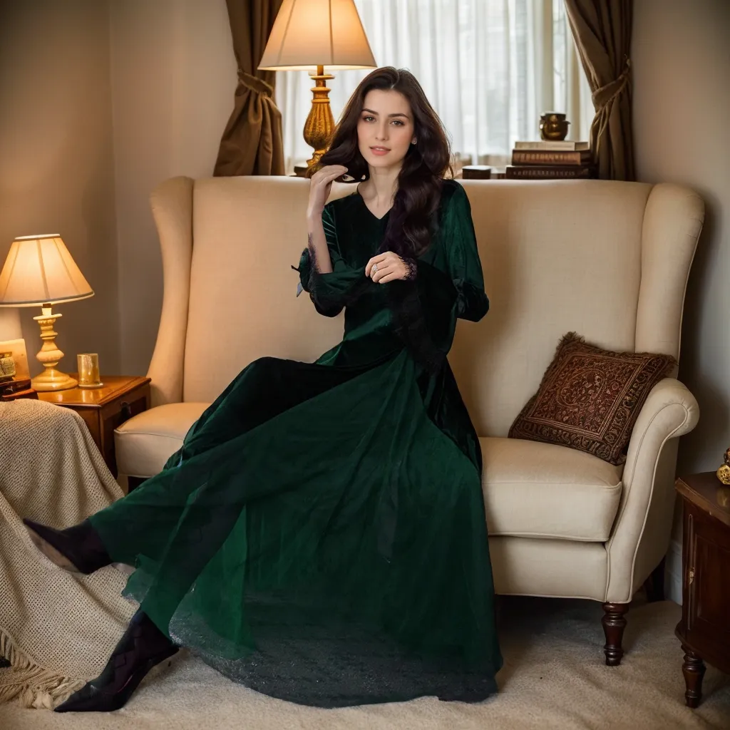 Vintage Velvet Long Sleeve Dress with Lace Trim and Tulle Spliced A-Line Skirt