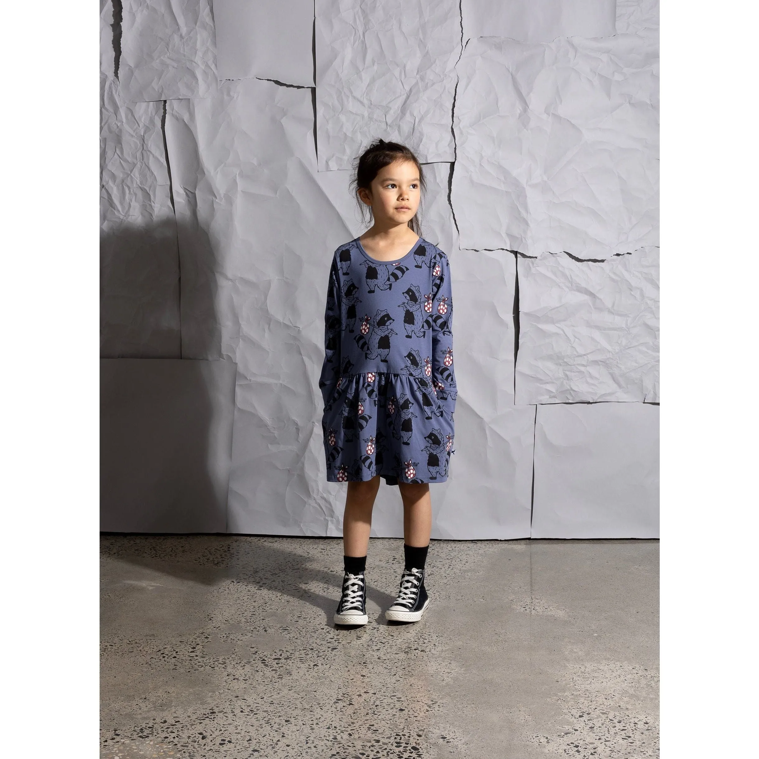 Wandering Raccoon Dress - Midnight