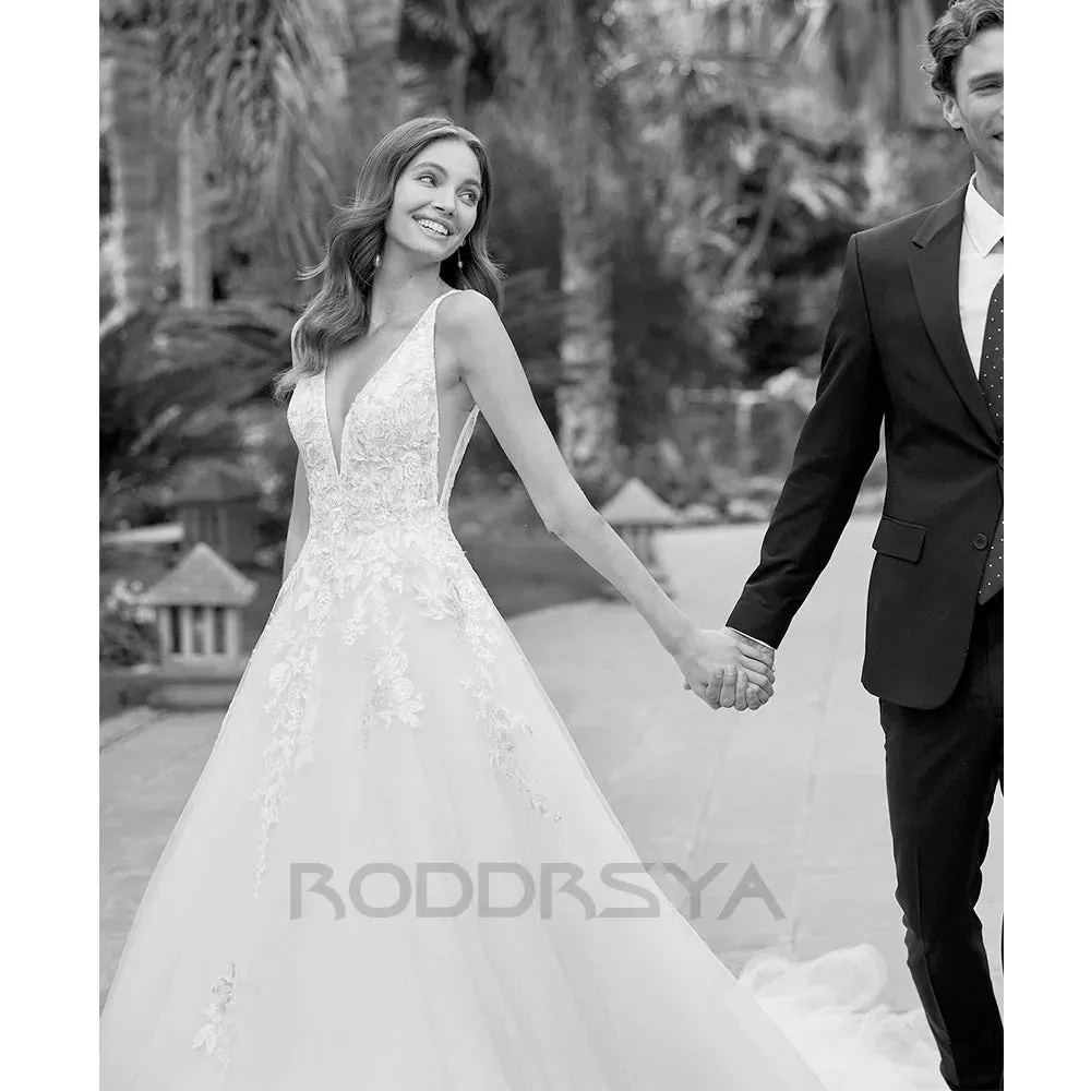 Wedding Dress Bride Lace Appliques Bridal Dresses Women Backless