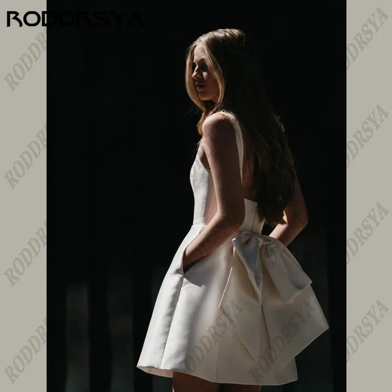 Wedding Dress Square Collar Removable Bow Robe De Mariee Spaghetti