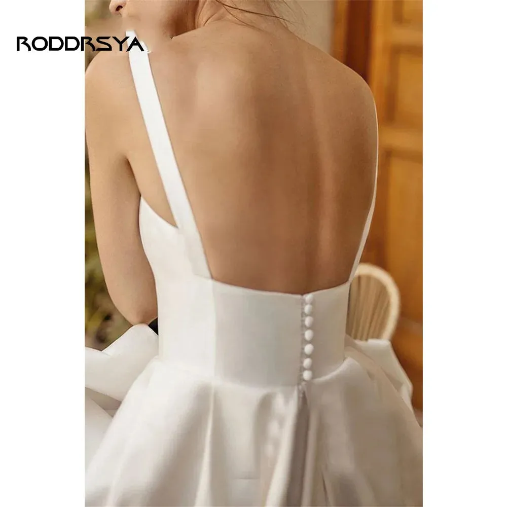 Wedding Dresses For Women Spaghetti Straps Backless Elegant Bridal Gown