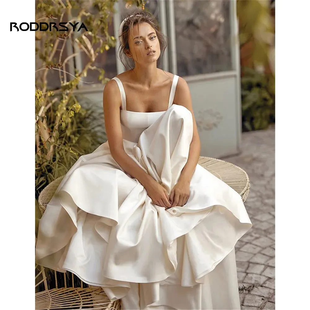 Wedding Dresses For Women Spaghetti Straps Backless Elegant Bridal Gown