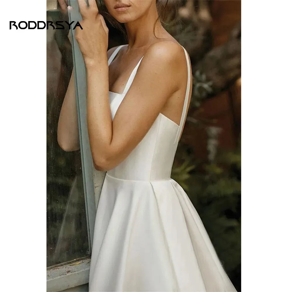 Wedding Dresses For Women Spaghetti Straps Backless Elegant Bridal Gown
