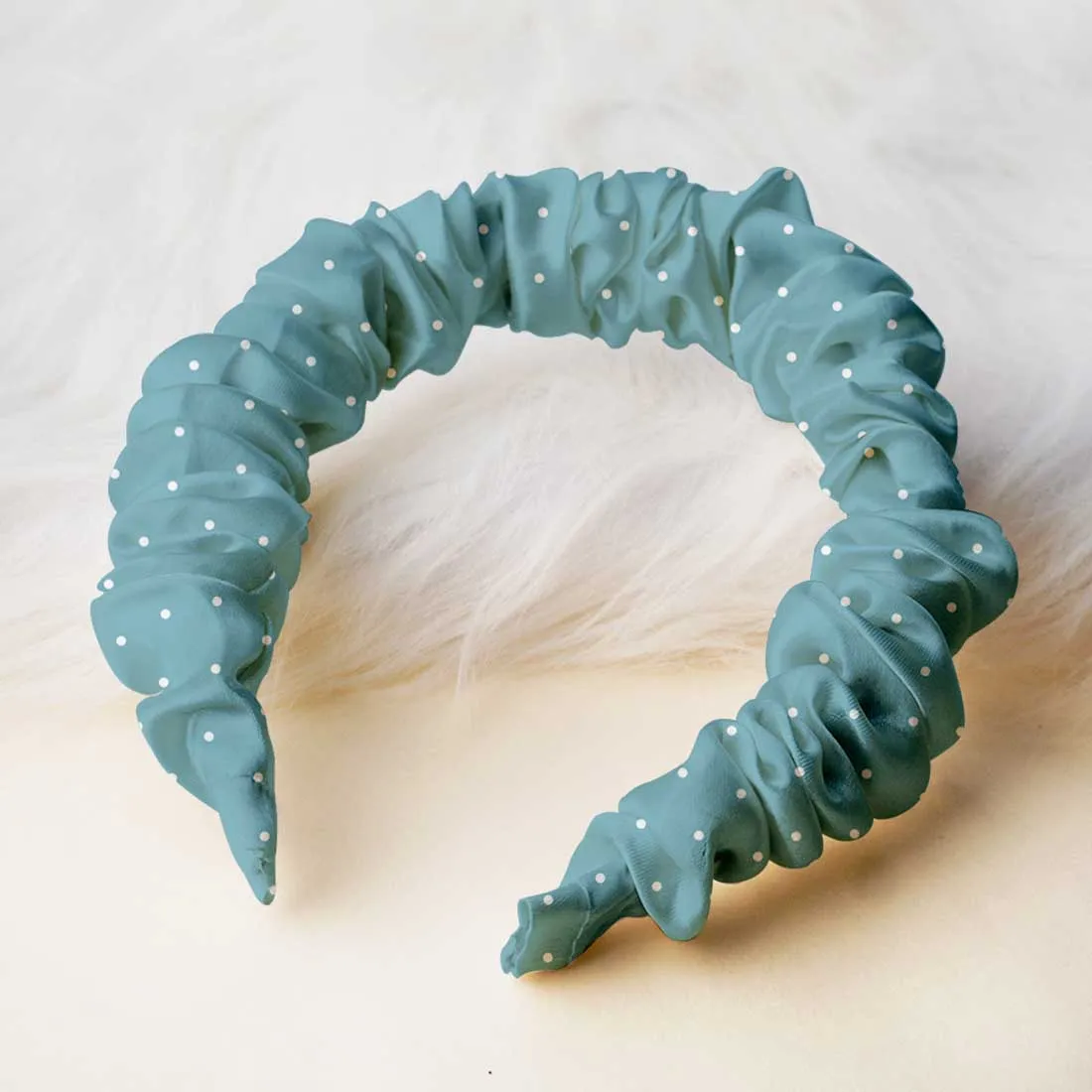 White Polka Dotted Lavender Hairband