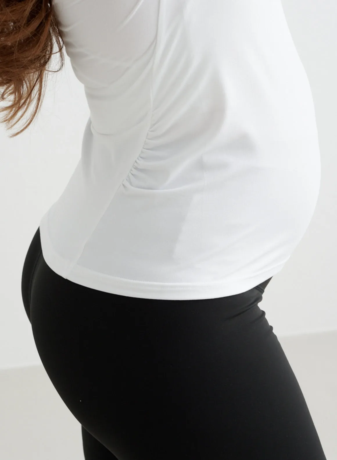 White Soft Basic Maternity Long Sleeve