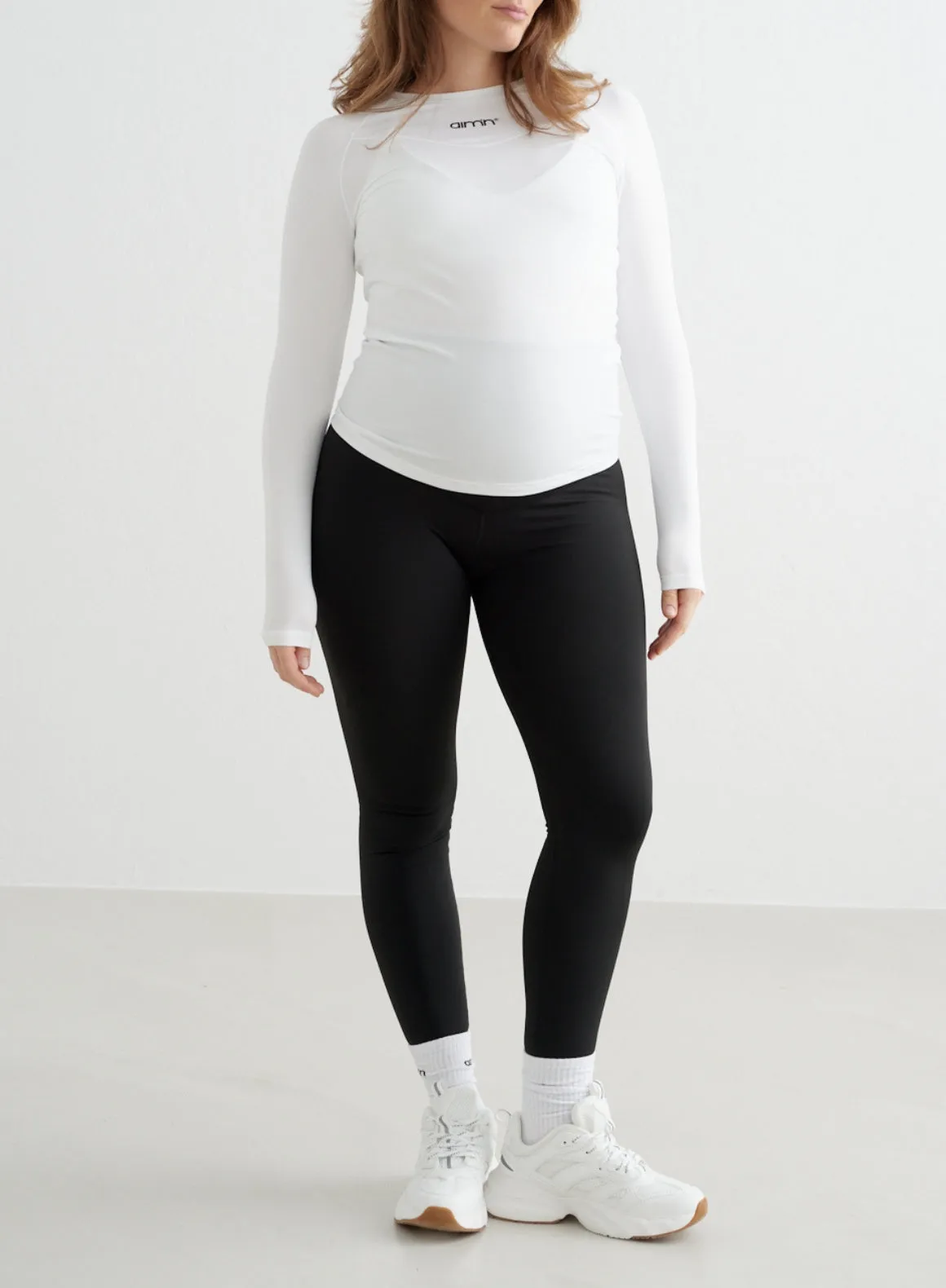 White Soft Basic Maternity Long Sleeve