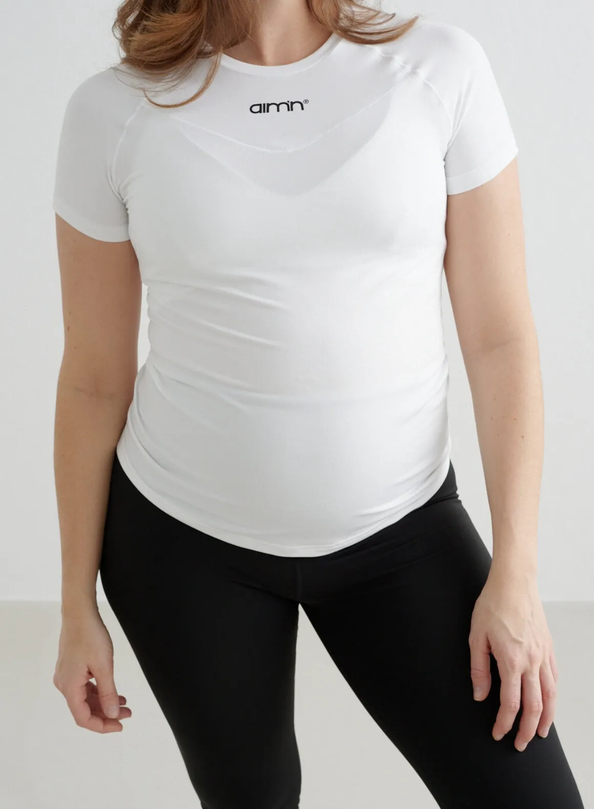 White Soft Basic Maternity Short Sleeve