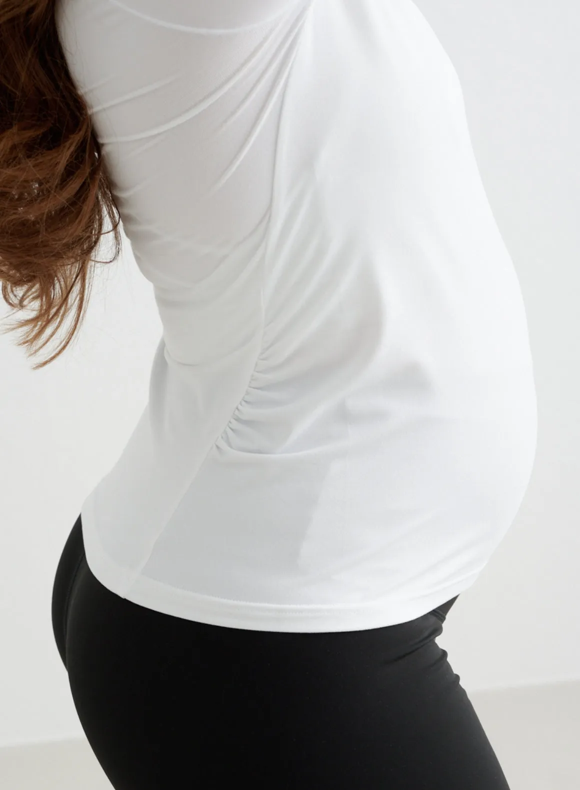 White Soft Basic Maternity Short Sleeve