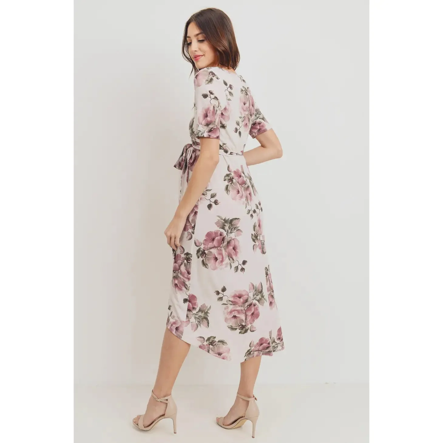 Wildflower Floral High-Low Maternity Nursing Dress