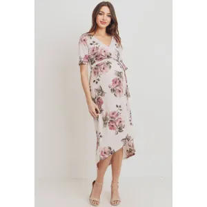 Wildflower Floral High-Low Maternity Nursing Dress