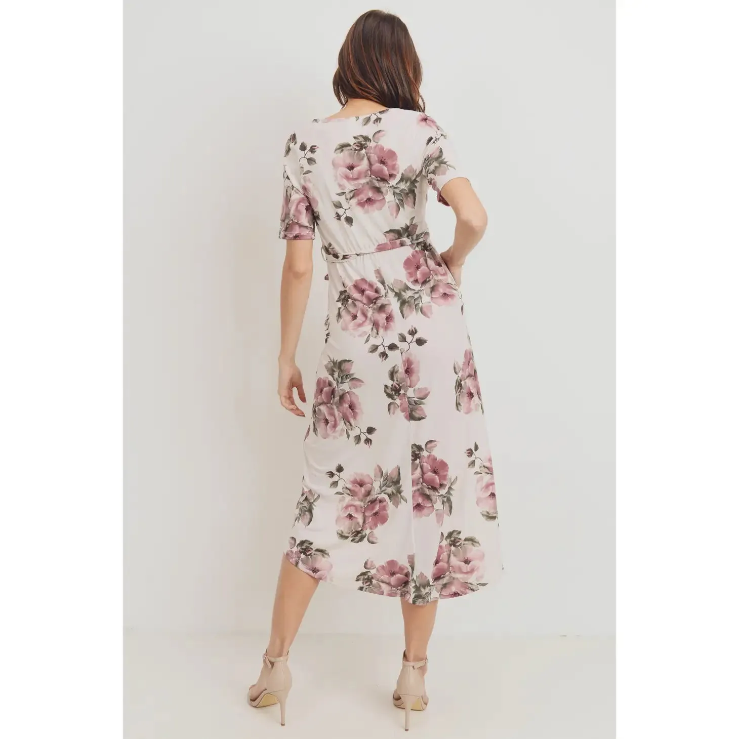 Wildflower Floral High-Low Maternity Nursing Dress