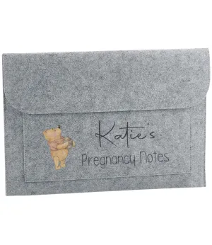 Winnie the pooh personalised Pregnancy notes folder