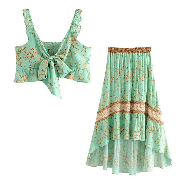 Women two piece outfits skirts sets