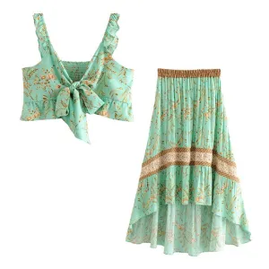 Women two piece outfits skirts sets