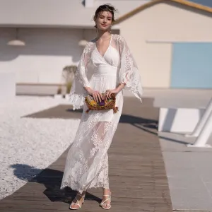 Women's Summer Bohemian White Seaside Resort Dress