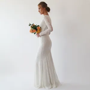 Wrap bohemian mermaid wedding dress #1255